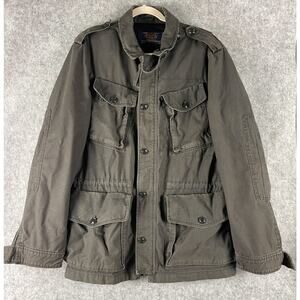 J Crew Military Field Utility Jacket Mens Medium A/22 Type G38 Full Zip Distress
